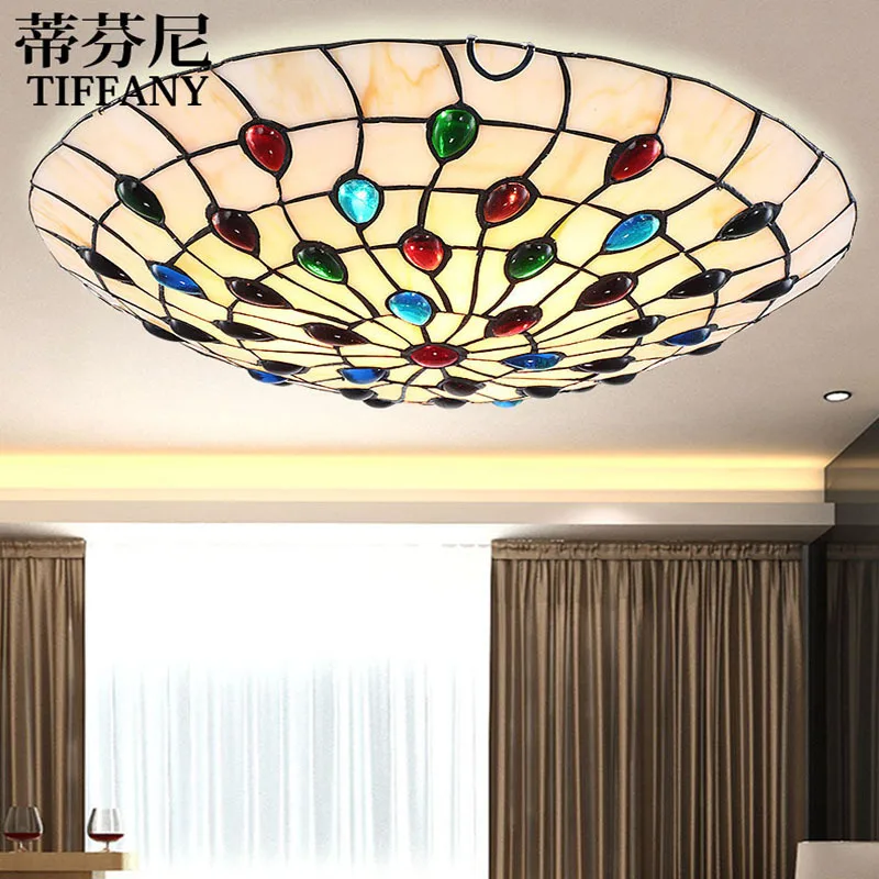 

European style ceiling dome light Mediterranean living room dining room bedroom glass lamp balcony romantic LED light