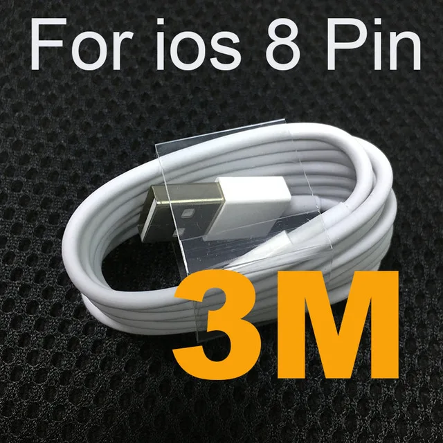 ЕС-разъем, для поездок USB настенное зарядное устройство для Apple iPhone 7 Plus X XS MAX 8 SE XR 5 5S 6 6s Plus iPad+ 8-КОНТАКТНЫЙ usb-шнур для синхронизации данных - Цвет: 8 pin 300cm