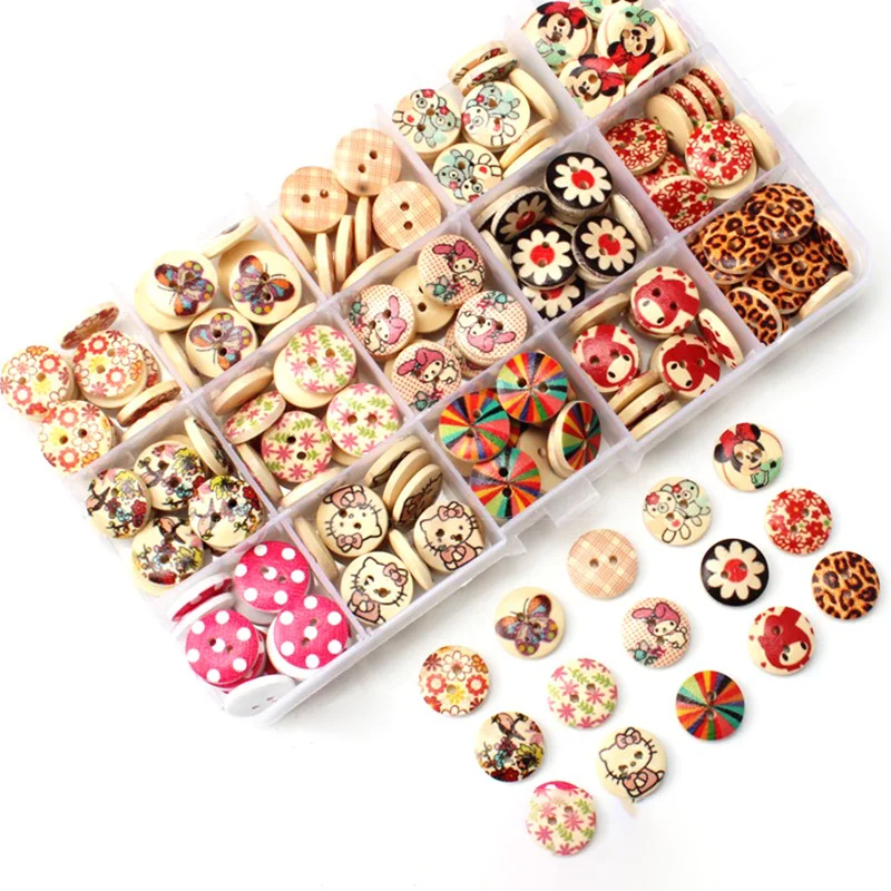 50PCS DIY Wooden Buttons Sewing Accessories Buttons For Shirt