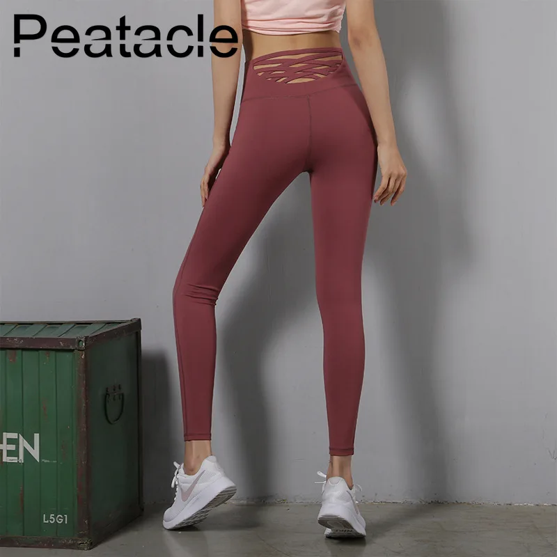 

Peatacle High Waist Yoga Leggings Tights Women Workout Fitness Running Clothing Training Gym Girl Leggins Push Up Pants Female