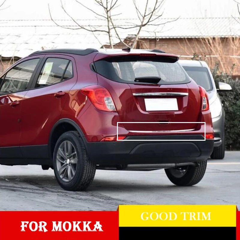 

For Vauxhall Opel Mokka 2013 2014 2015 Door Sticker Stainless Steel back door Tailgate trim Car Styling Accessories