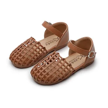 

Girls Sandals Kids Summer Shoes Cut-outs Soft Princess Toddler Big Girl Beach Sandals Toe-cap Anti-slip Breathable School Shoes