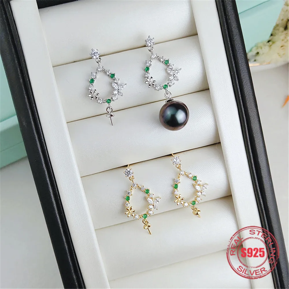 

Hot Style Stud Earrings Pearl Fittings DIY Handmade Craft S925 Sterling Silver Accessory Earrings Findings