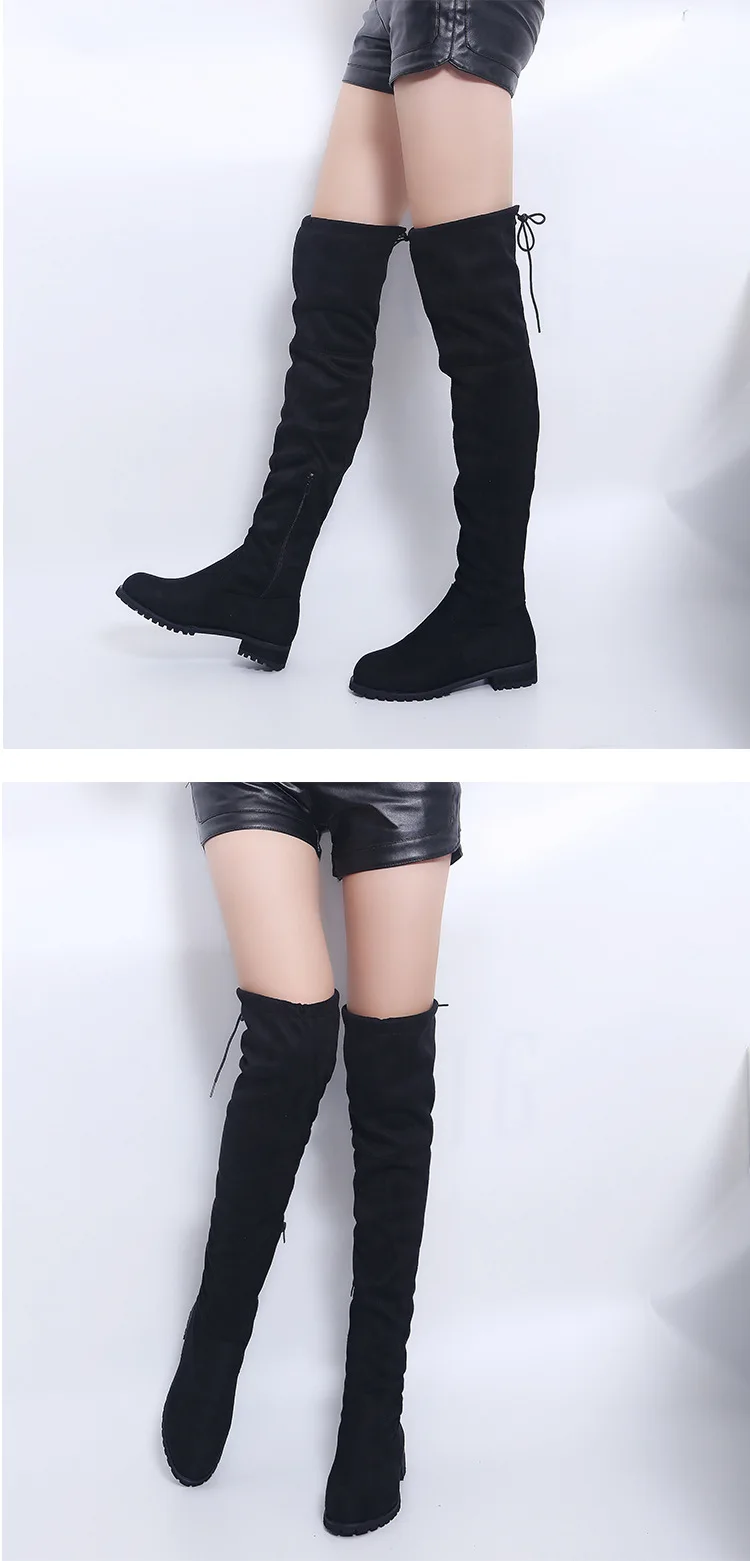 SELLING Thigh High Boots Female Winter Boots Women Over the Knee Boots Flat Stretch Sexy Fashion Shoes New Riding Boots 43