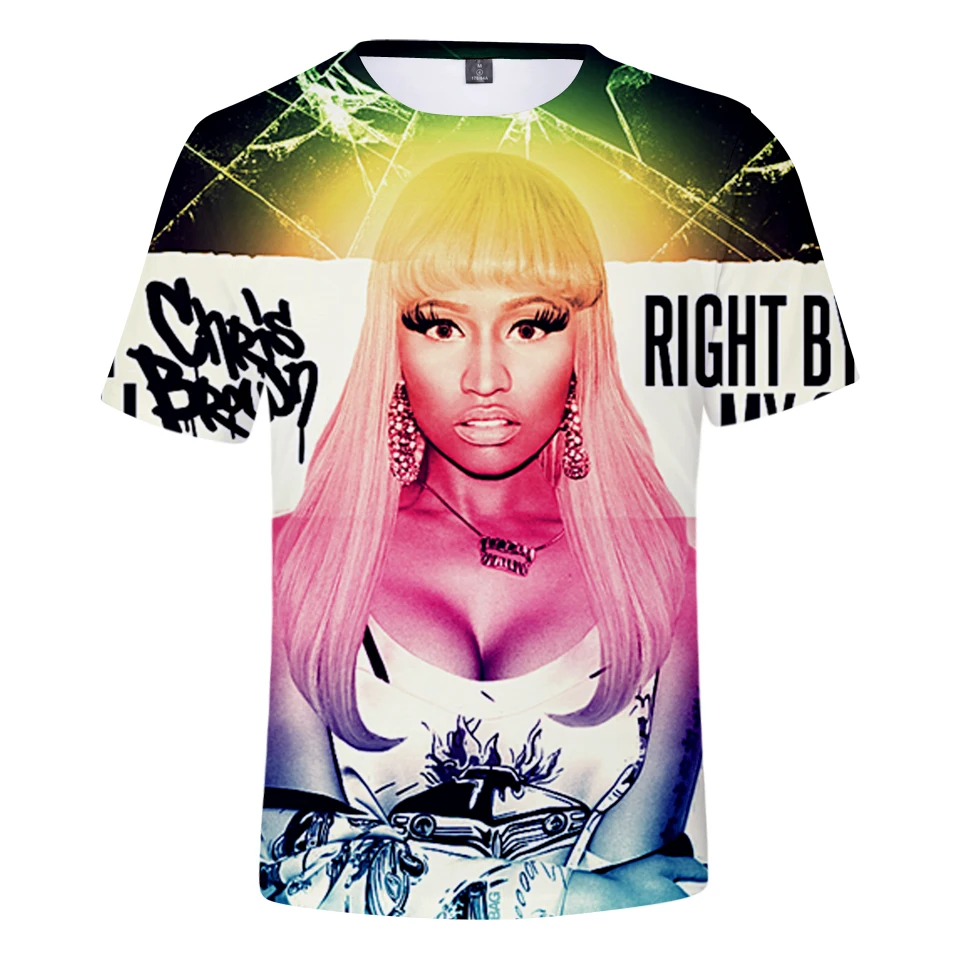 Модная летняя футболка с 3D принтом Nicki Minaj, женские и мужские топы с коротким рукавом, новая футболка с 3D принтом Nicki Minaj, повседневные крутые футболки для девочек