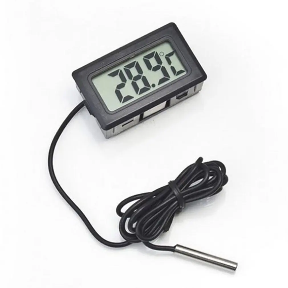 

Thermometer Embedded Electronic Digital Thermometer LED Display With Probe Refrigerator Terrarium Fish Tank Thermometer