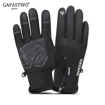 

Winter Warm Gloves Touch Screen Men Women Windproof Rain-proof Waterproof Outdoor Sports Plus Velvet Riding Full Finger Gloves