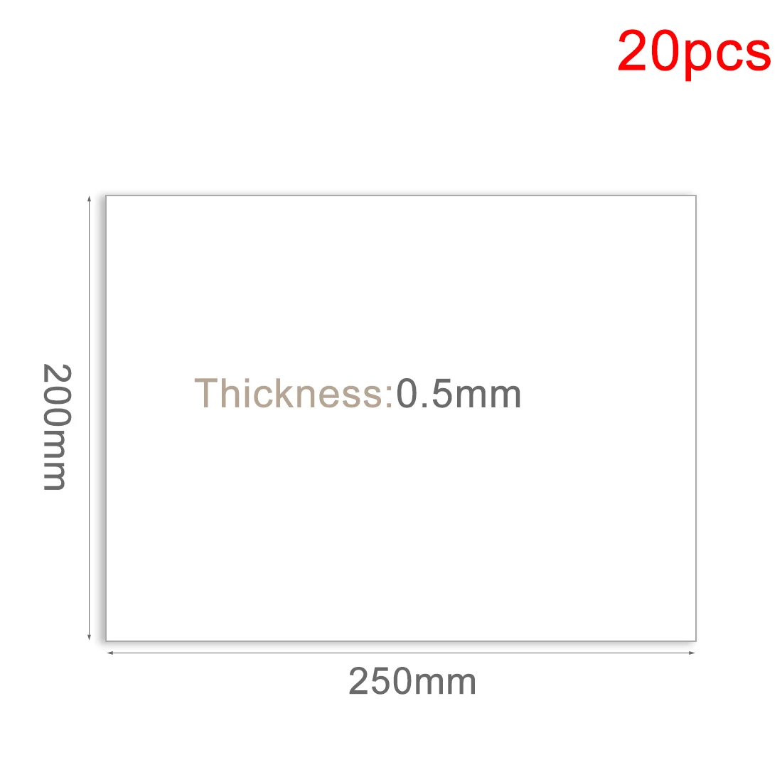 

20Pcs/set 0.5 x 250 x 200mm Engineering Plastic Sheets Boards for HO / H Scale Train Model Layout - White