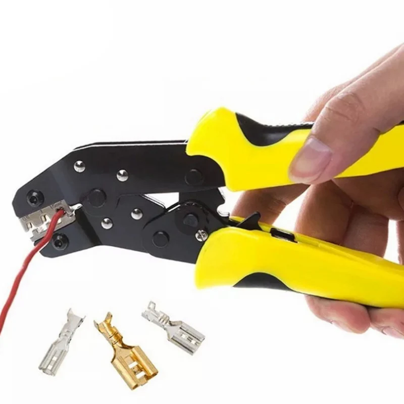 

Insulated Cable Connectors Terminal Ratchet Crimping Tool Wire Pliers PVC Handle 190mm Length WWO66