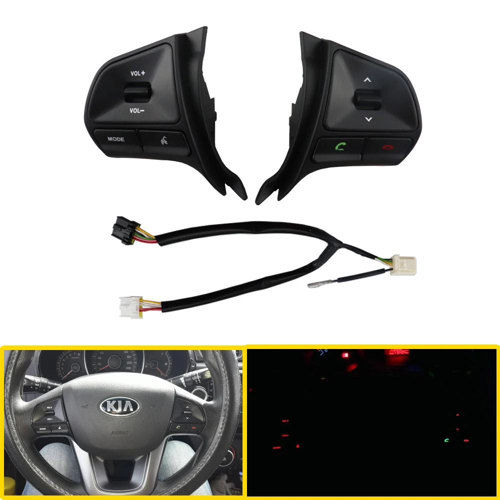 

Multifunctional steering wheel control button For KIA RIO 2011-2014 Audio phone volume switch for bluetooth car accessories Auto