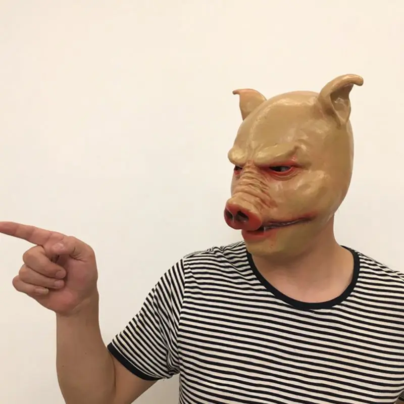 

Cute Pig Animal Latex Masks Head Set Party Decorating Event Halloween Adult Dance Scary Funny Face Masquerade Party Mask
