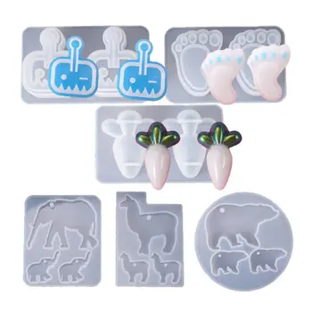 

DIY Crystal Epoxy Mold Thermometer Footprint Carrot Shape Silicone Molds