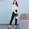 ARTKA 2022 Early Autumn New Women Jeans Fashion High Waist Double Breasted Black Jeans Straight Denim Trousers Women KN25004Q ► Photo 3/6