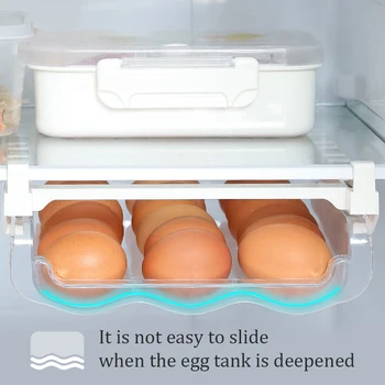 

Adjustable Kitchen Egg Organizer Storage Rack Box Fridge Freezer Shelf Holder Pull-out Drawer Space Saver