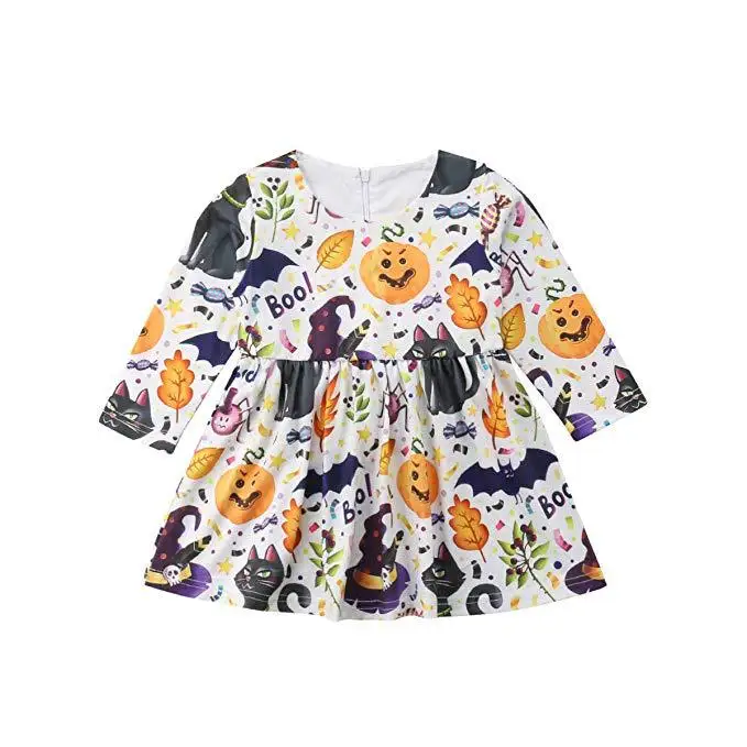 Baby Girls Halloween Printed Dress Princess Dress