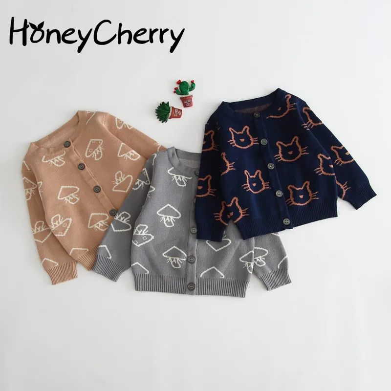 

Baby Cardigan Sweater Jacket Knitted Pure Cotton Sweater Baby Girl Winter Clothes Little Girls Knitted Sweater