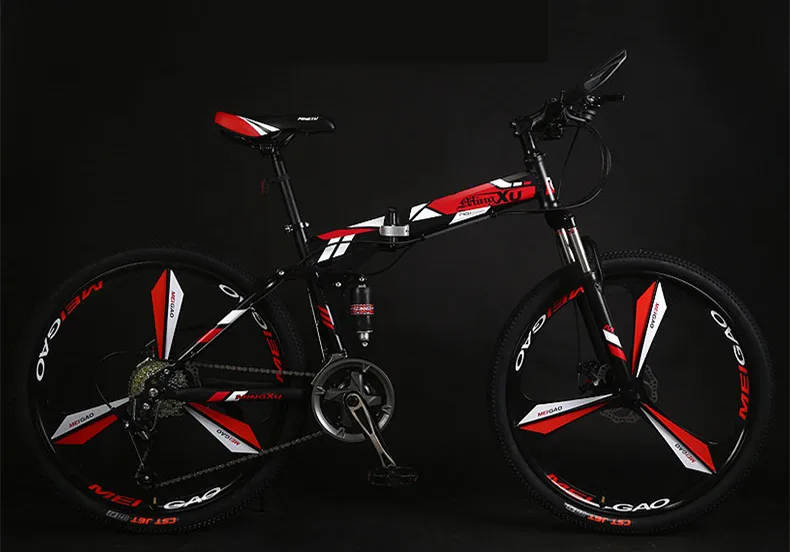 3 black red Карбоновая стальная рама горный велосипед 27 скоростей 24/26 дюймов колеса складной велосипед мягкий хвост Спорт на открытом воздухе горные MTB Bicicleta - Цвет: 3 black red