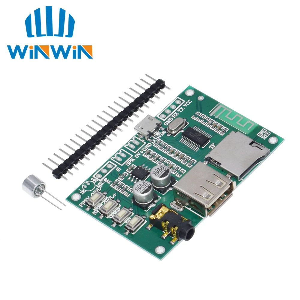 

BT201 Dual Mode 5.0 Bluetooth Lossless Audio Power Amplifier Board Module Tf Card U Disk Ble Spp Serial Port Transparent Trans