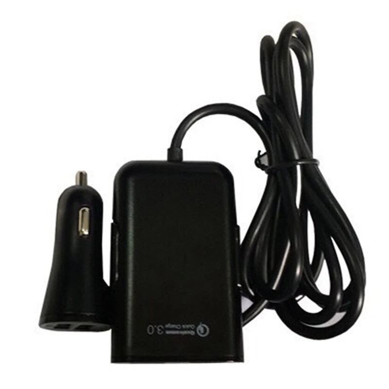 QGEEM 4 USB QC 3,0 Автомобильное зарядное устройство Быстрая зарядка 3,0 телефон автомобильное быстрое переднее заднее зарядное устройство адаптер автомобильное портативное зарядное устройство разъем для iPhone