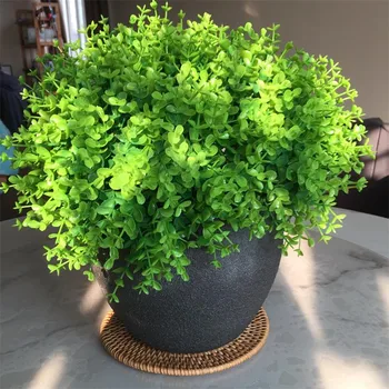 

10pc Simulation Green Plant cheap Artificial plastic Flower for Home table Decorative wedding diy Candy gift box