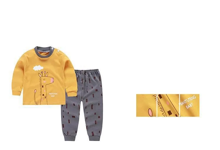 2022 New Trend Children's Underwear Sets Spring Autumn Cotton Baby Boys Girls Long Sleeve Home Service Clothing Suit stylish baby clothing set