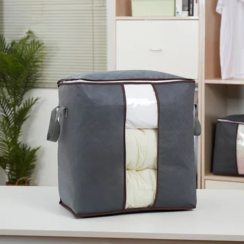 

1 Piece Home Storage Bag For Clothing Zipper Handle Storage Box Household Bag For Bedding Items New Folding Quilt Packing Bag