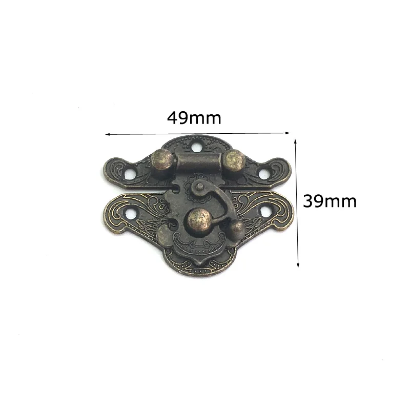 1х античный бронзовый Деревянный чехол с застежкой, декоративная защелка, Ювелирная Подарочная защёлка для ящика, замок - Цвет: XS