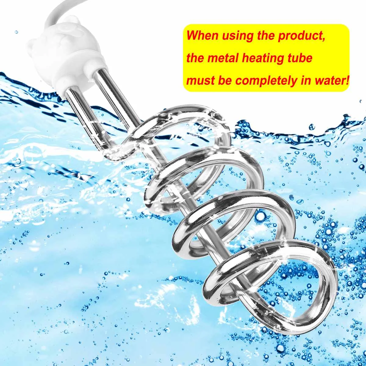Calentador de agua eléctrico de 3500W, calentador de inmersión automático de acero inoxidable, Caldera de agua caliente portátil de 220V para cubo de piscina
