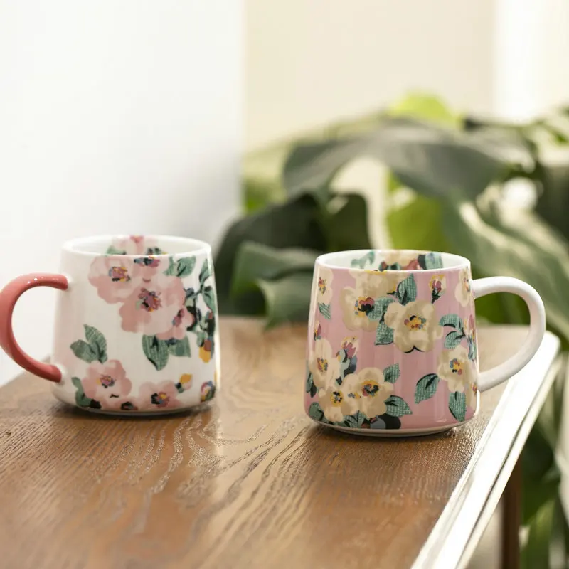 British Floral Ceramic Mug Breakfast Cup Couple Milk Cup Coffee Cup Funny  Gift Tumbler Cup Coffee Mugs Beer Mug Cl51303 - Mugs - AliExpress