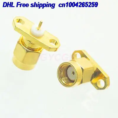 EMS/DHL 100 шт RPSMA штекер 2 отверстия фланец PTFE припоя чашка настенное крепление Мужской Разъем 22ds