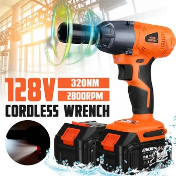 

Cordless Electric Impact Wrench [128VF] [320Nm] One/Two Li-ion Battery Led Light 2800rpm Torque
