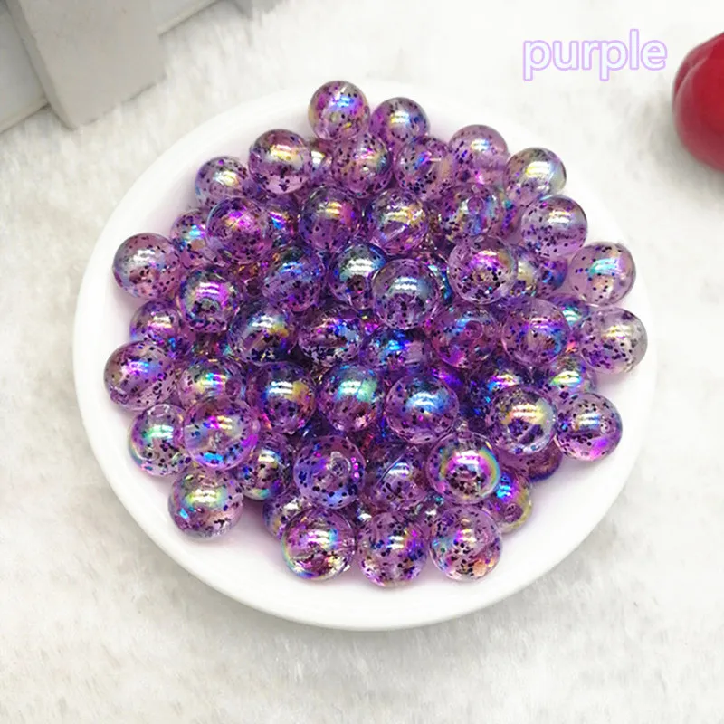 

Wholesale 8mm Purple Acrylic Shining Round Pretty Transparent Spacer Loose Beads DIY