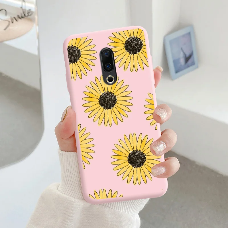 For Meizu 16 Protective Shell Silicone Soft Shell Phone Case Candy Color Case Fashion Silicone Color Chrysanthemum meizu phone case with stones Cases For Meizu