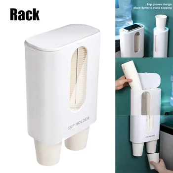 

Cup Dispenser Disposable Paper Cup Rack Holder Pull-Type Wall Mounted for Home Office EIG88
