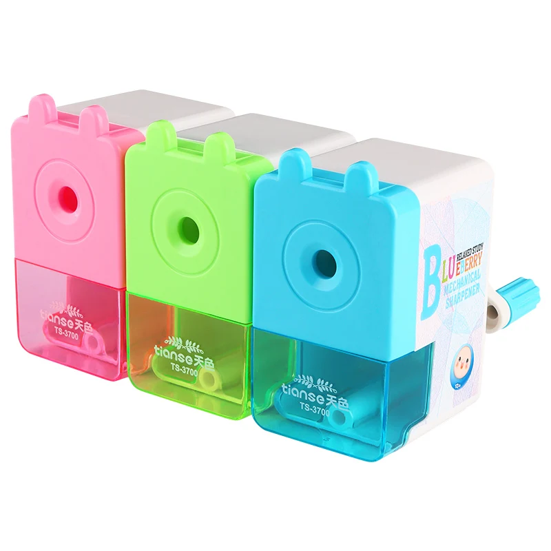 Tianse Novelty Hand Crank Mechanical Sharpener Pencil Cutting Machine Creative Pencil Sharpener Kids Supplies TS-3700/3701/3702