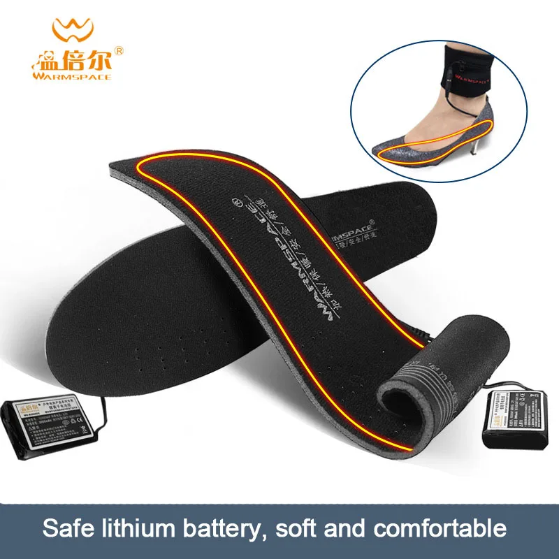 Winter Battery Shoe Pad Electric Heating Insoles With Lone Line For Boots Rechargeable Electric Heated Insoles For Ski Insole