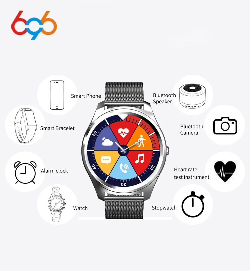 

696 sports smart watch X8 with heart rate monitor blood pressure remote camera stop watch smart electronic for huawei