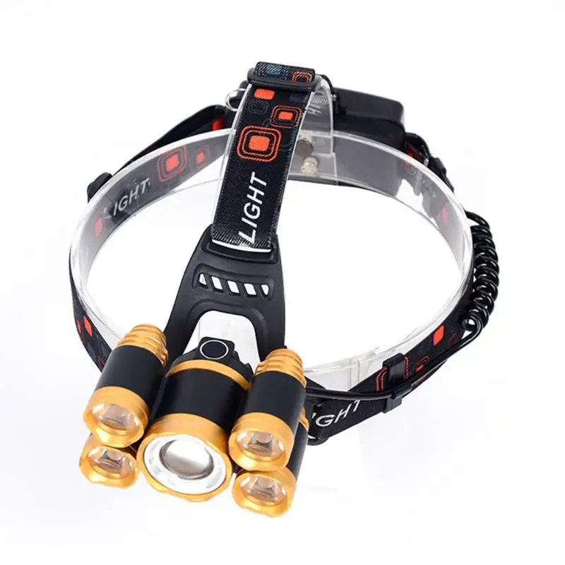 T6+ 4 XPE 2400LM масштабируемый прожектор usb зарядка Открытый 5 светодиодов головная лампа