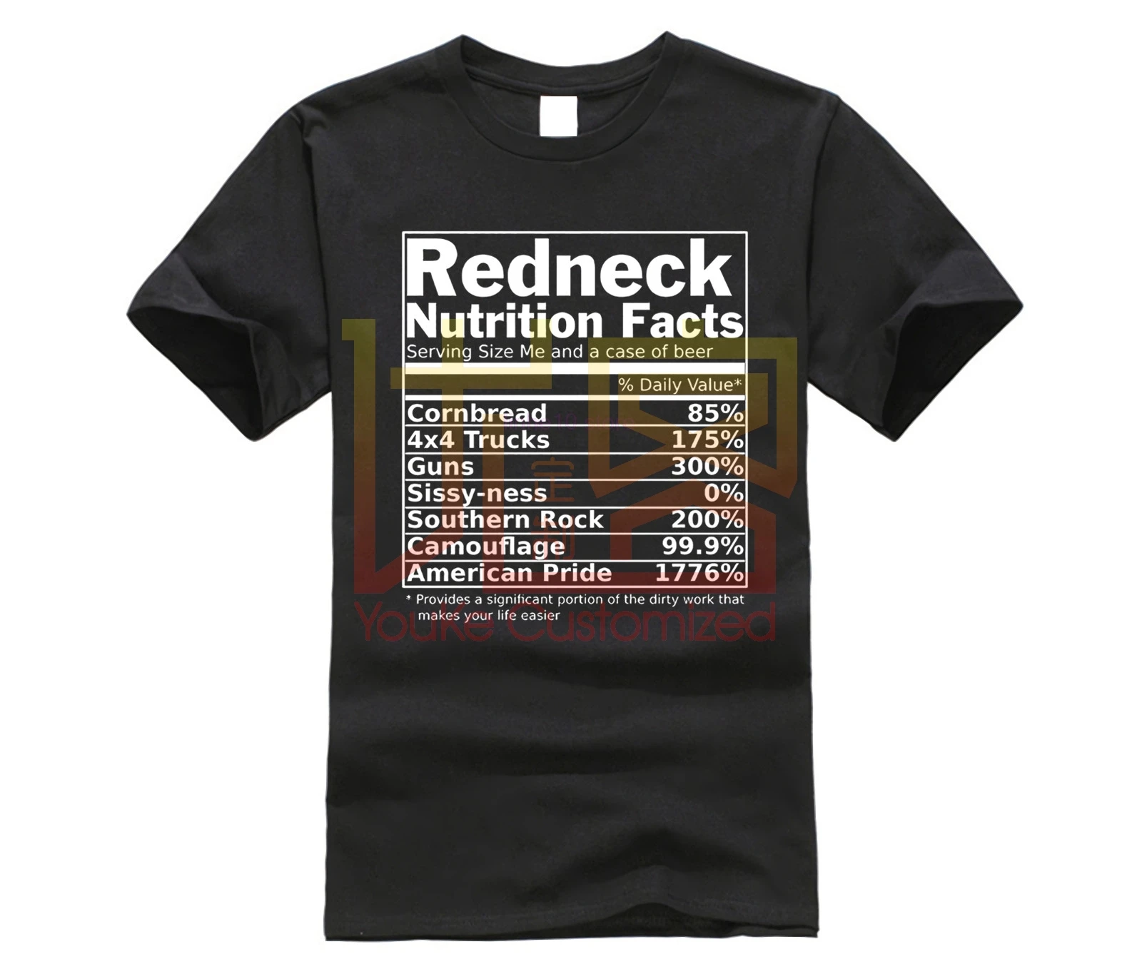 Redneck Nutrition Facts Funny 2020 Горячая Распродажа Новая модная брендовая футболка с круглым