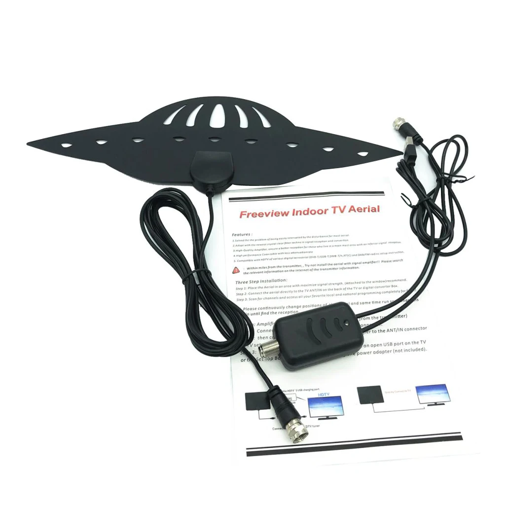 Amplified HD Digital TV Antenna 80 Miles Long Range 1080p  Indoor Powerful HDTV Aerial with Amplifier