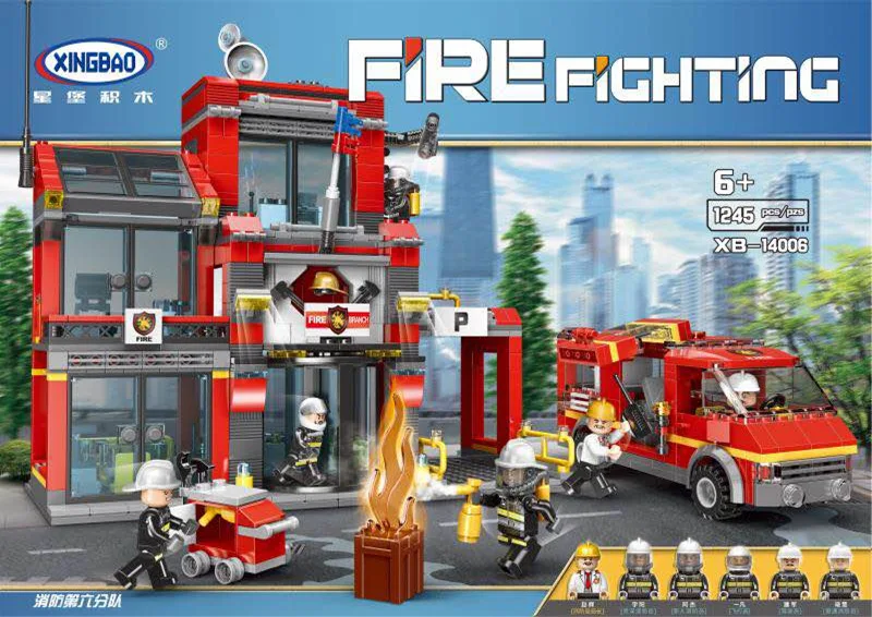 

XINGBAO Xb14006 Firefighting Sixth Squad Young STUDENT'S Assembled Fight Inserted Small Particles Building Blocks Educational To
