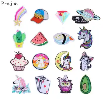 

Prajna Cartoon Unicorn Patches Embroidered Patches For Clothing Iron On Patches DIY Cute Patch Stripes On Kids Clothes Jackets