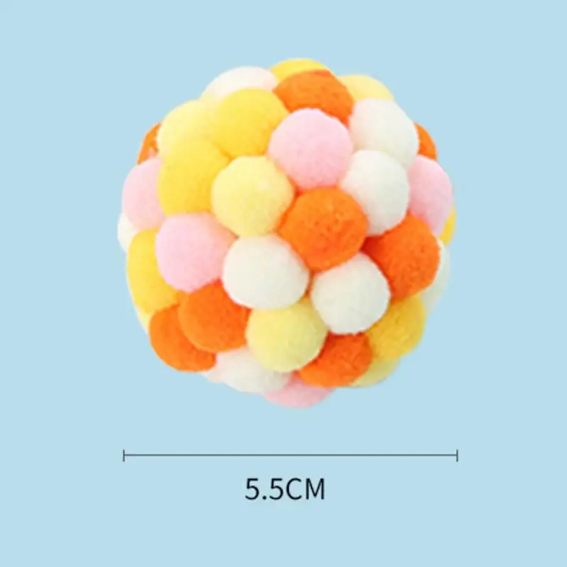 Pet Supplies Cat Self-excited Ball Funny Cat Ball Plush Bell Ball Color Multicolor Stitching Christmas Color Dog Accessories