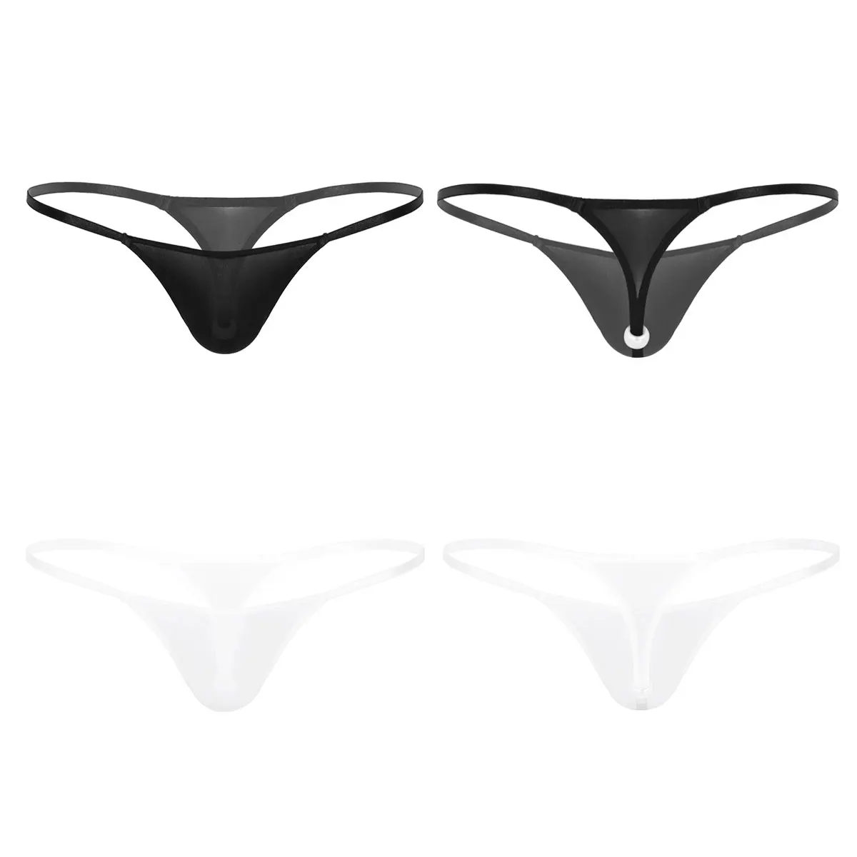 Hot Lingerie Sexy Men Erotic G Strings Thongs Bikini Briefs Underwear Man Mens See Through Sissy Panties T-back & Pearl Swimsuit