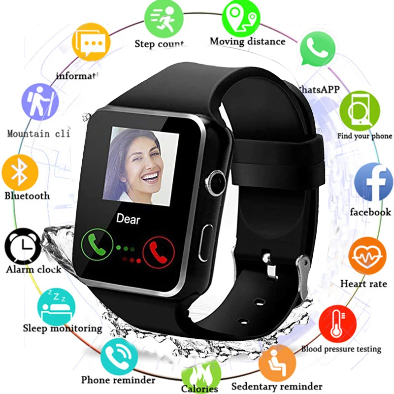 Умные часы с поддержкой sim карт и уведомлениями Bluetooth для Android IOS мужские женские