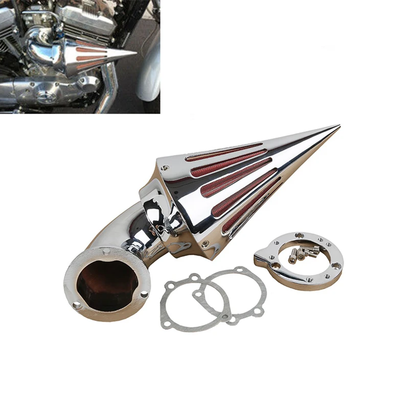 Tanie Motocykl spike air cleaner filtr wlotowy dla Harley EVO CV niestandardowe Sportster XL modele żelaza 883 R 1200 niskie