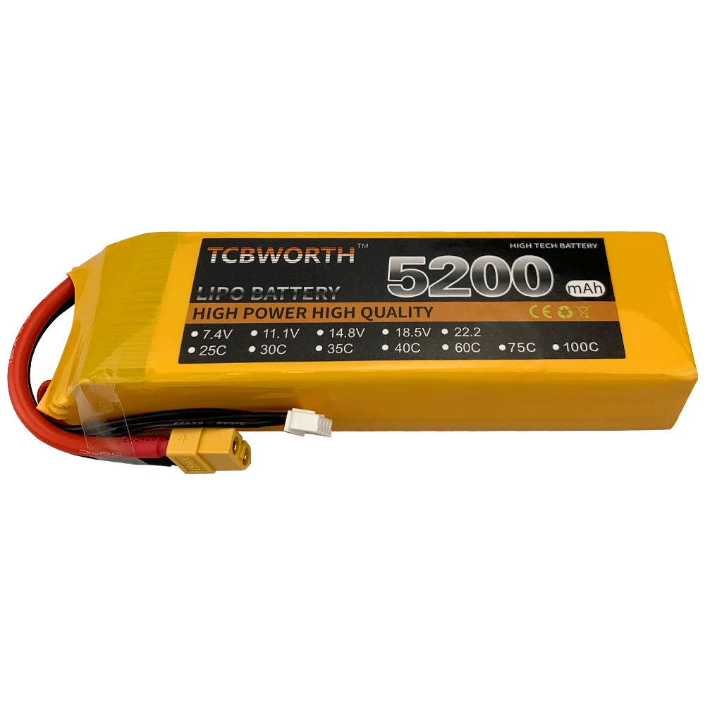 

Graphene Batteries 11.1V 3S 5200mAh 100C RC LiPo Battery 11.1V For RC Airplane Helicopter Quadrotor Car Boat Drone 3S LiPo