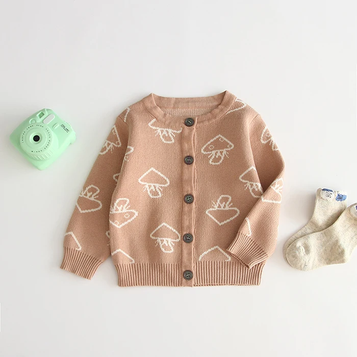Детский кардиган; осенний свитер для новорожденных; кардиган для маленьких мальчиков и девочек; свитер куртка пальто; вязаный свитер для маленьких девочек
