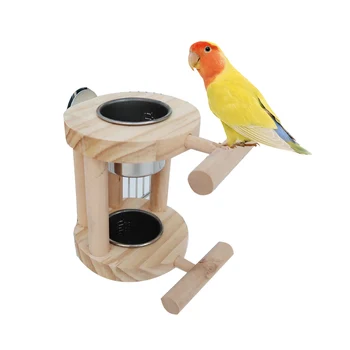 

Perches Stand Multifunctional Interactive Parakeet Stainless Steel Cage Bowls Parrot Pet Supplies Food Water Bird Feeding Cups