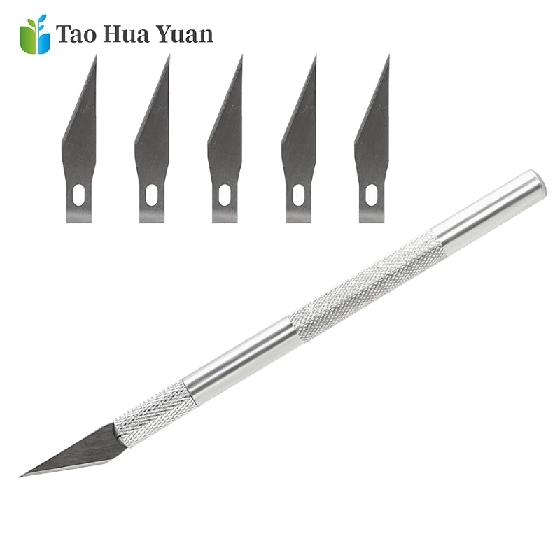 Metal Scalpel Knife Blades #11 Non-slip Cutter Engraving Craft Knives Blades for Mobile Phone Laptop PCB Repair Hand Tools Set A